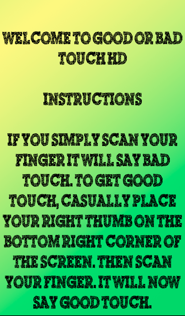 Good or Bad Touch HD - Finger Scanner - App on Amazon Appstore