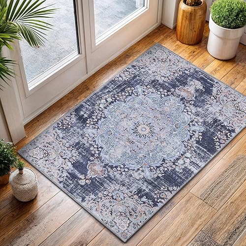 Miniatura 46 de CAMILSON Alfombra moderna de lujo de 8 x 10 pies, estilo vintage, abstracto, suave, de pelo medio, resistente a las manchas, fácil de limpiar, no