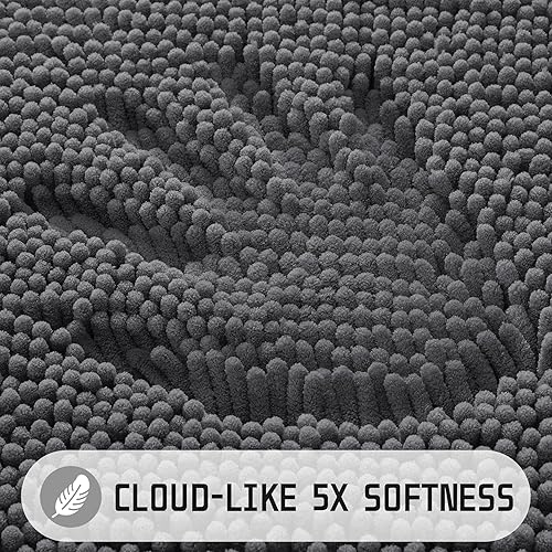 Miniatura 3 de Yimobra Alfombra de baño larga de felpilla de 47 x 24 pulgadas, extra suave, antideslizante, súper absorbente, de secado rápido, alfombra de suelo