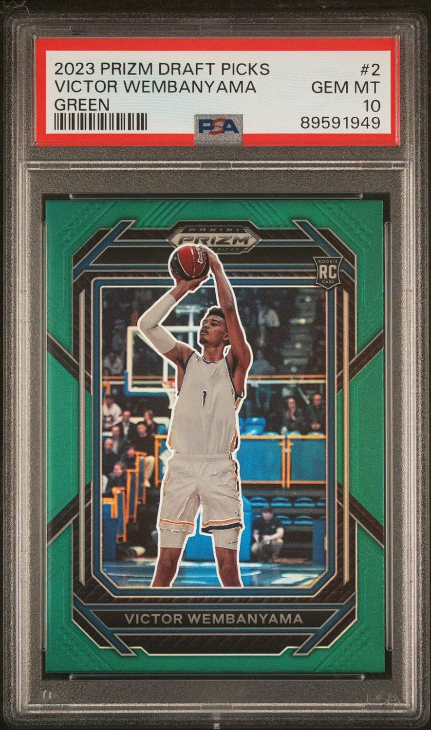 Graded 2023 Panini Prizm Draft Picks Victor Wembanyama #2 Green Rookie RC Basketball Card PSA 10 Gem Mint