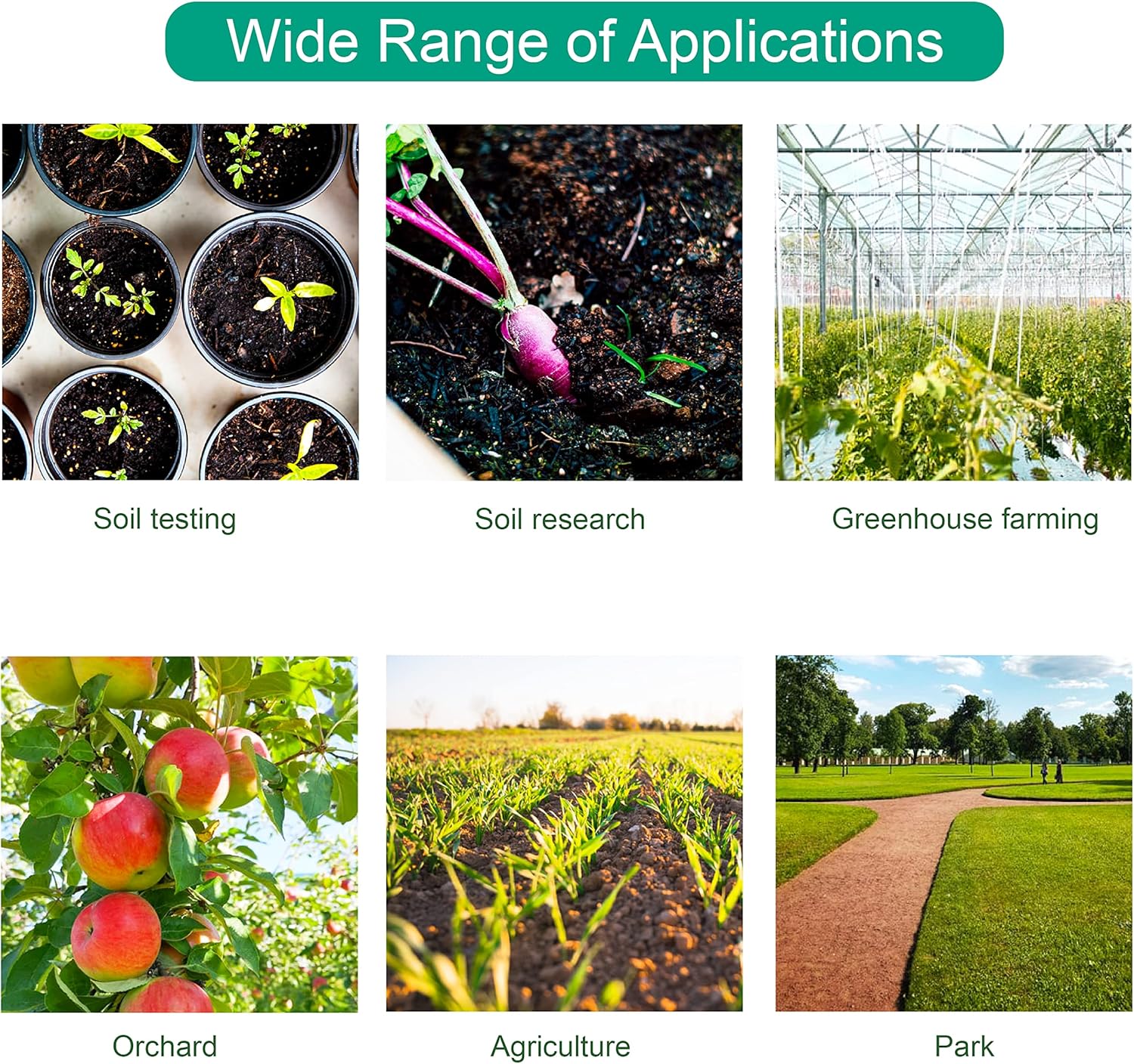 Digital Soil pH Meter, Industrial Grade Soil pH Tester with Calibration-Free LCD Display, High Accuracy Soil pH Pen, Soil pH Monitor for Garden, Lawn, Plant (White)