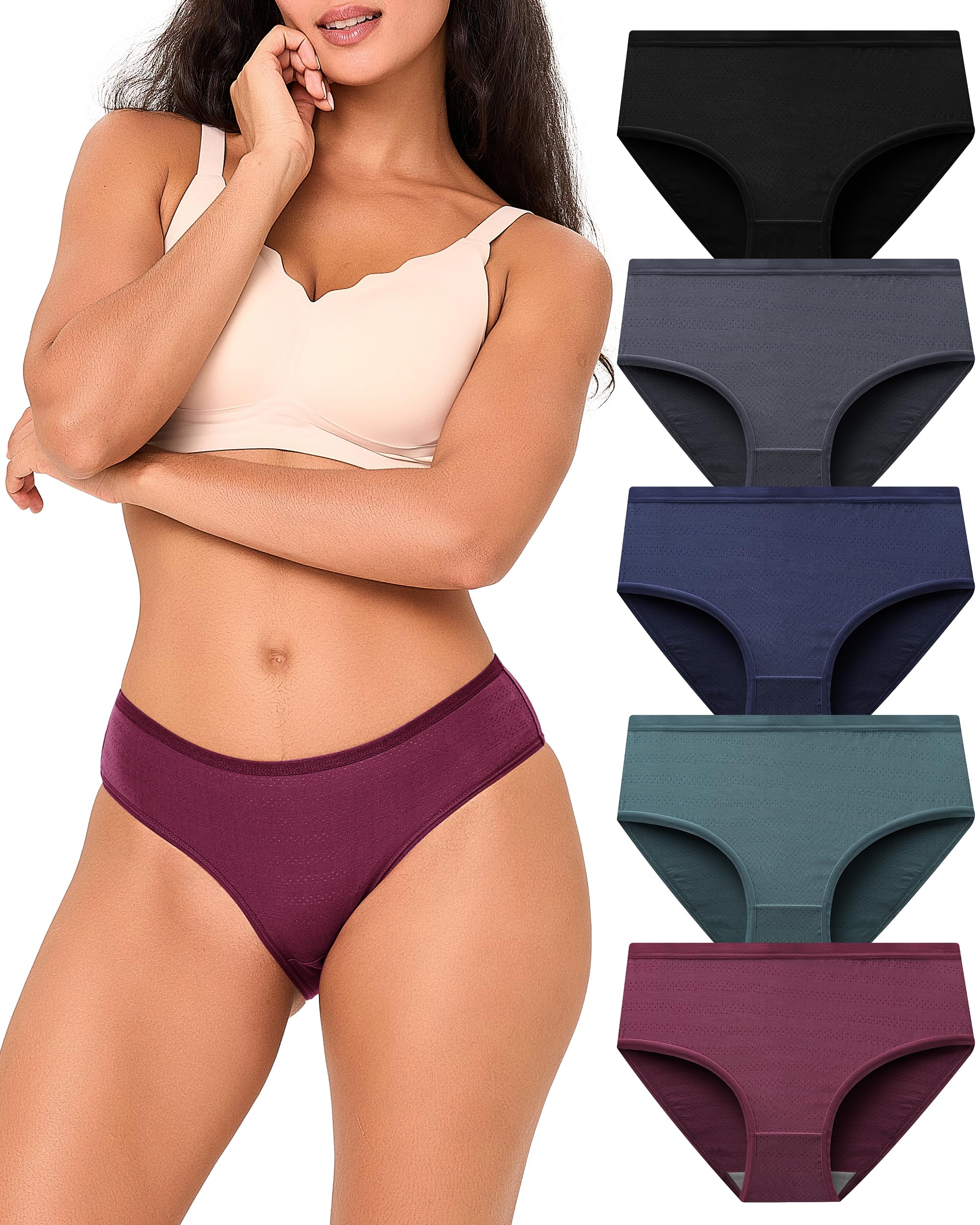 BAMBOO COOL Womens Underwear Breathable Mesh Moisture-Wicking Briefs, Soft & Lightweight Panties
