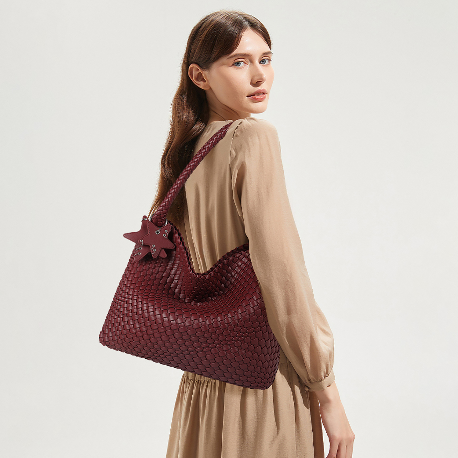 Bolso vegano de hombro para mujer estilo Hobo miniatura 7