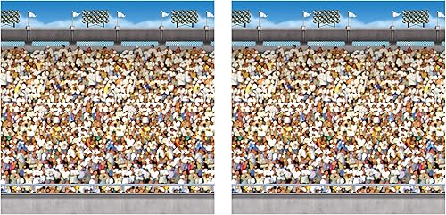 Miniatura 7 de Beistle Telones de fondo de campo de fútbol, 4 x 30 pies, paquete de 2 - Telón de fondo para fiestas, fondo de fotos, cubierta de pared fácil de