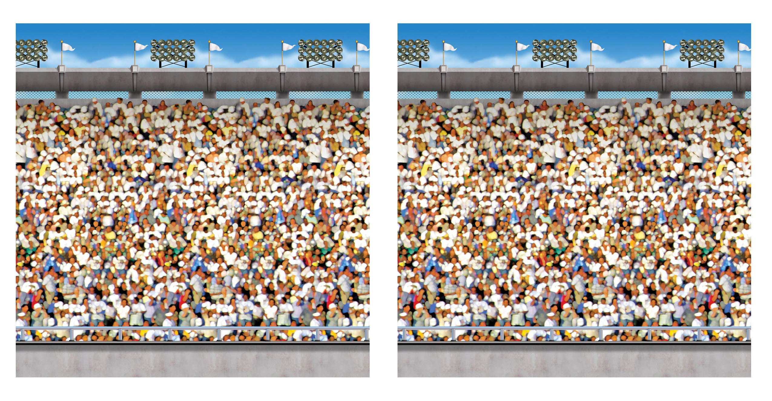 Beistle Upper Deck Stadium Photo Backdrops 2 Piece Sports Party Decorations, Birthday Football Décor, Game Day Supplies, 4' x 30', Multicolored
