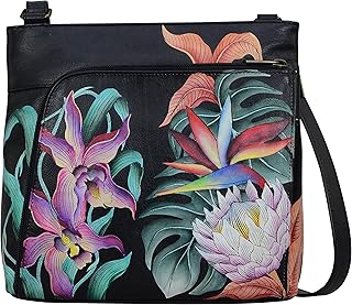 Hand Painted Women’s Genuine Leather Crossbody with Front...