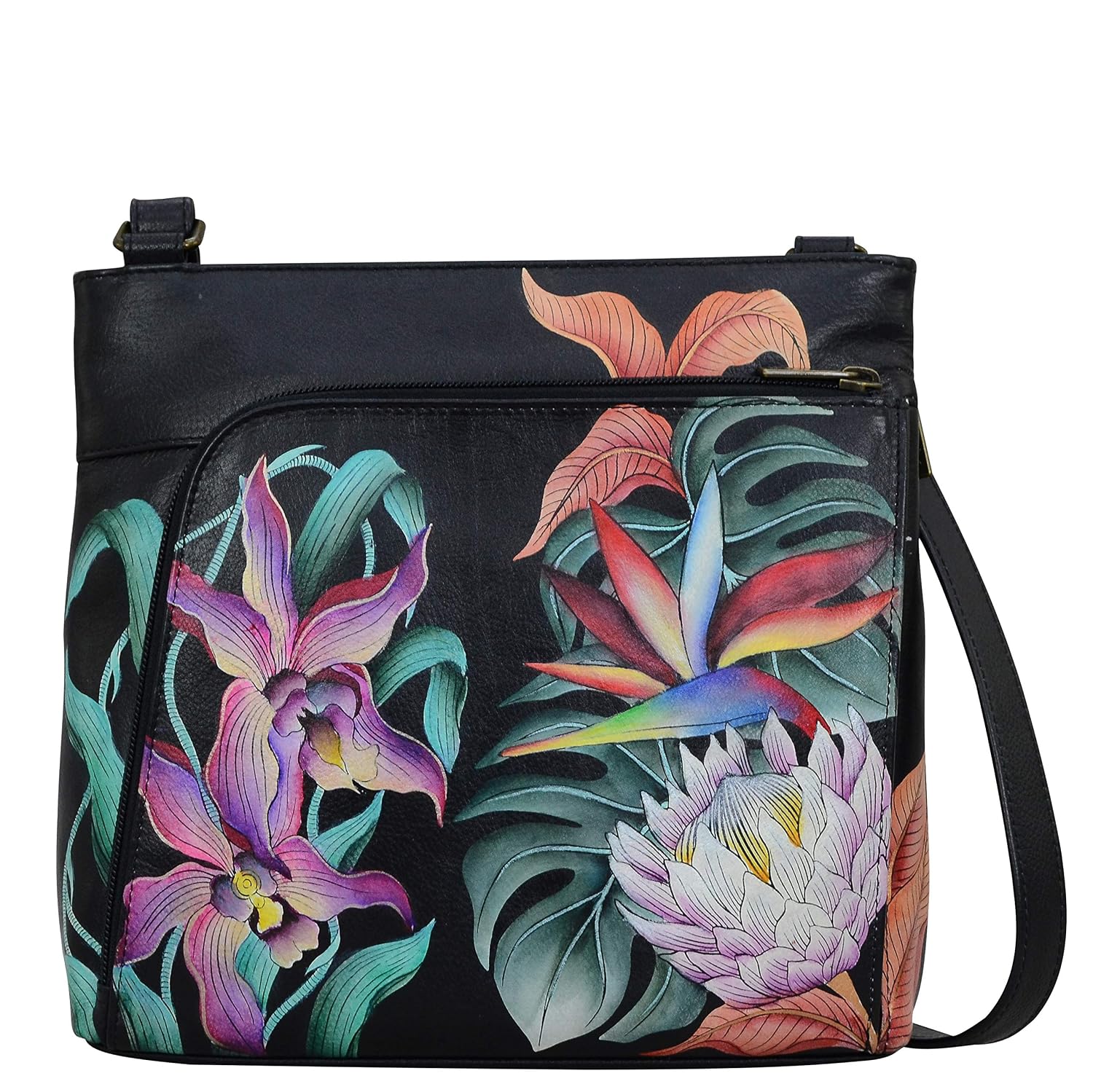 Anuschka Women’s Genuine Leather Crossbody With Front Zip Organizer - Hand Painted Exterior - Review, Price and Buying Guide