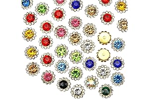100PCS 12MM Sew on Rhinestones Crystals Brillant Glass Metal Base Clear Crystal...