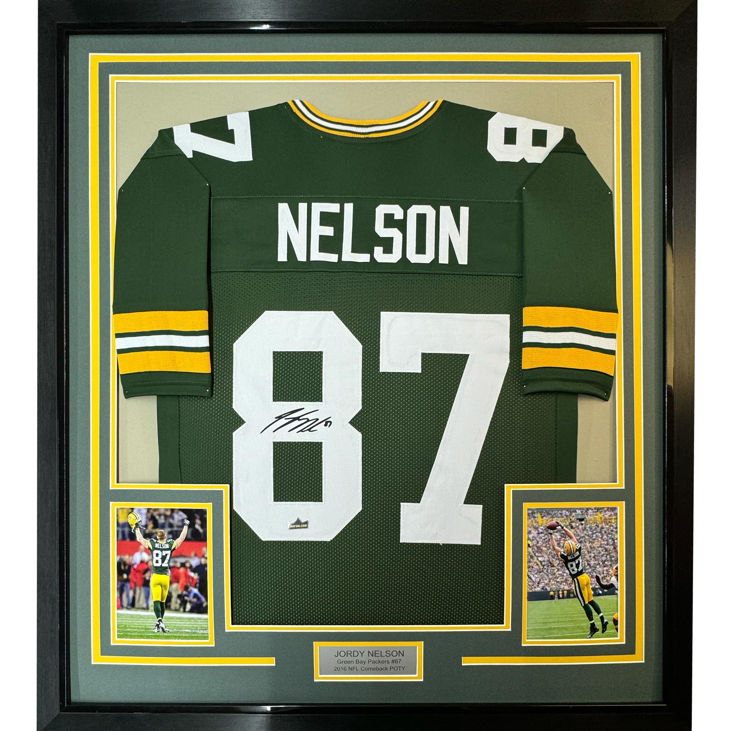 Framed Facsimile Autographed Jordy Nelson 35x39 Green Bay Green