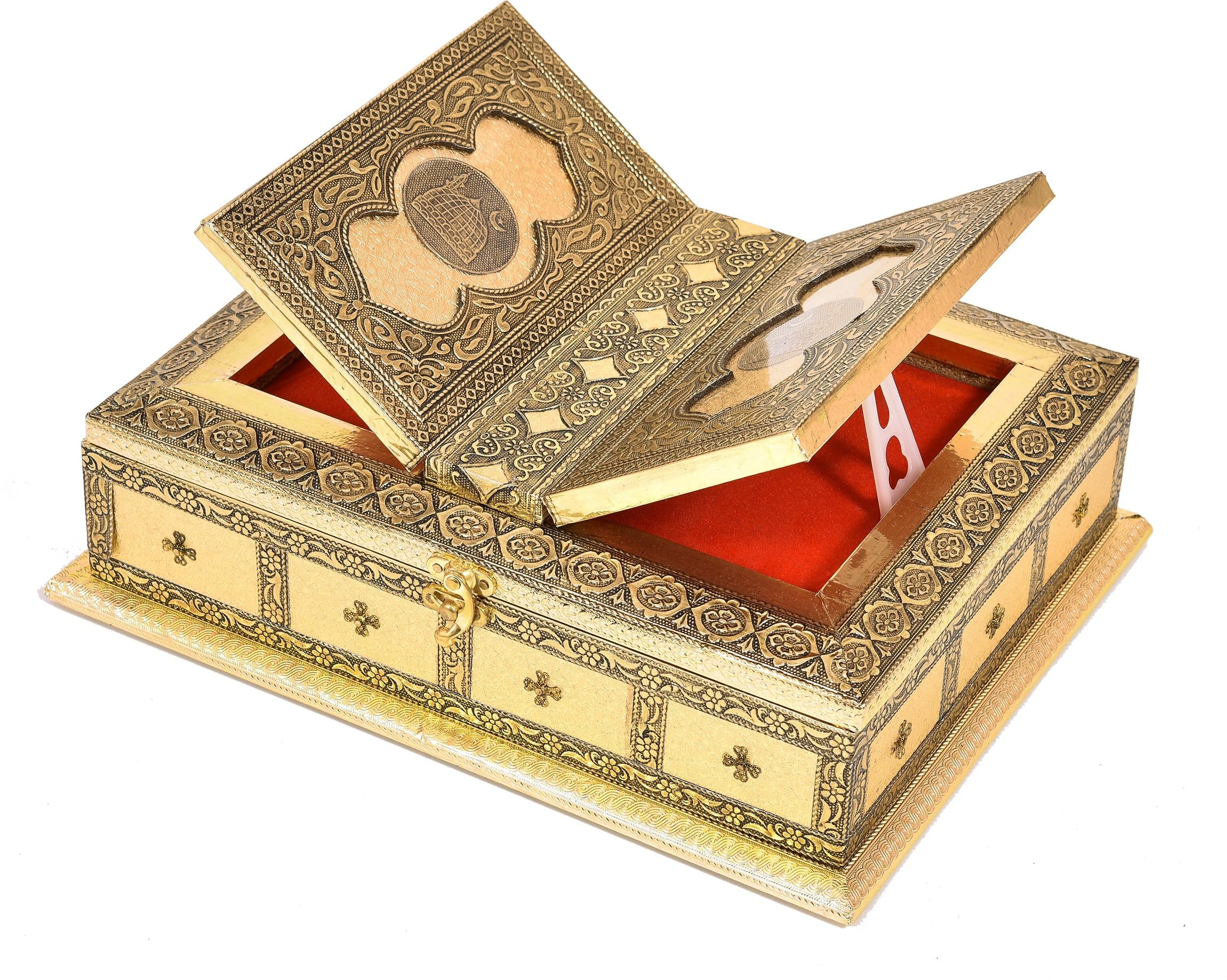 HOUZZPLUS Wooden Quran rehal Box rehal Quran Sharif holy Books Stand Box - The Sacred Wedding: Muslim Bride with Holy Quran Wooden Box, Al-Rihal, Kaaba and Book Stand for Reading-image-36