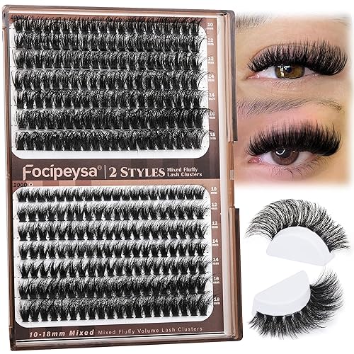 Focipeysa Extensiones de pestañas gruesas 100D + 200D, extensiones de pestañas de volumen esponjosas, 0.394-0.709 in, rizado D mixto, 280 disponible en Yaxa Venezuela