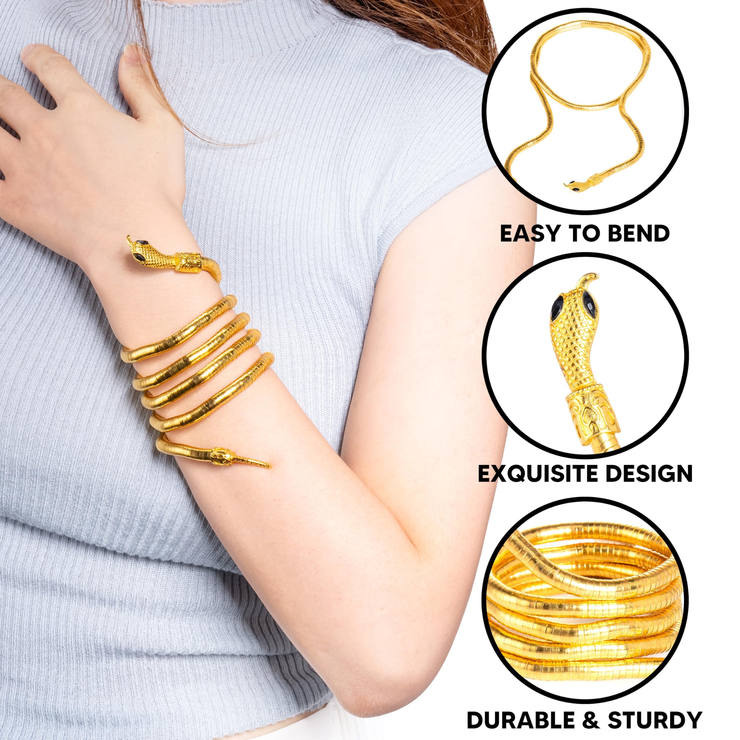 Collana Serpente Geometric Round Snake Choker Collana Catena e Bracciali Piegatura Casuale Catene a Mano Punk Gioielli Regolabili Collanas Donna Argento, per Donne e Ragazze Accessori Uomo