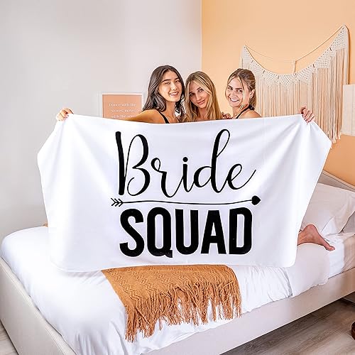 Miniatura 5 de Ethisa Toalla de escuadrón de novia para despedida de soltera en la playa, paquete de 4, diseño clásico para damas de honor para combinar con la