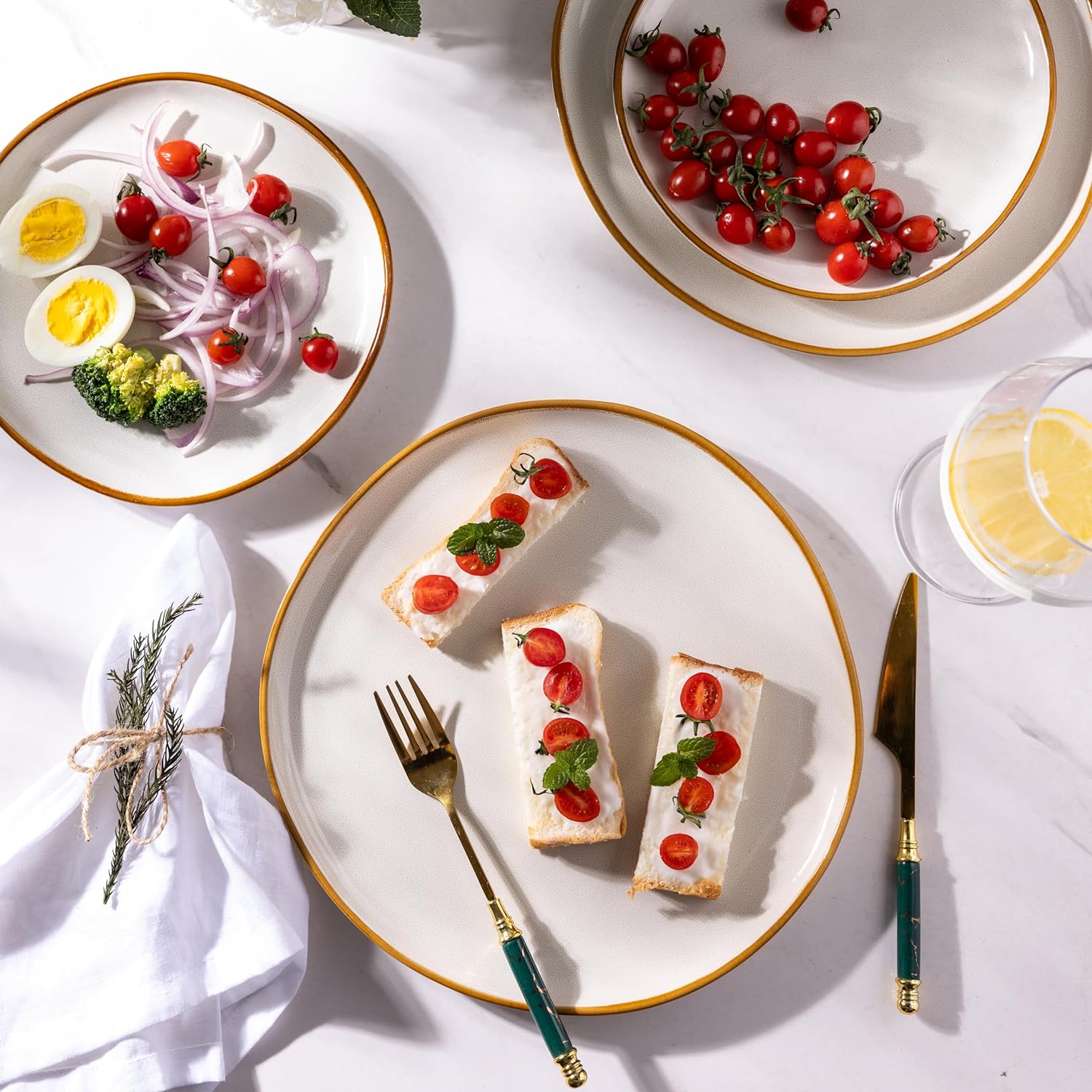 AmorArc Ceramic Dinnerware Sets,Handmade Reactive Glaze Stoneware Plates and Bowls Sets,Highly Scratch Resistant | Dishwasher & Microwave Safe Dishes Set,Service for 6 (18pc) - Image 4