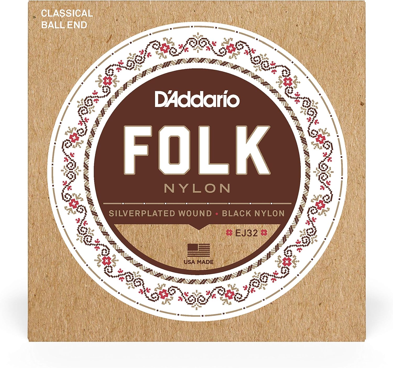 Buy D Addario Ej32 Folk Nylon Guitar Strings Ball End Silver Wound Black Nylon Trebles Online In Vietnam B000or4vou