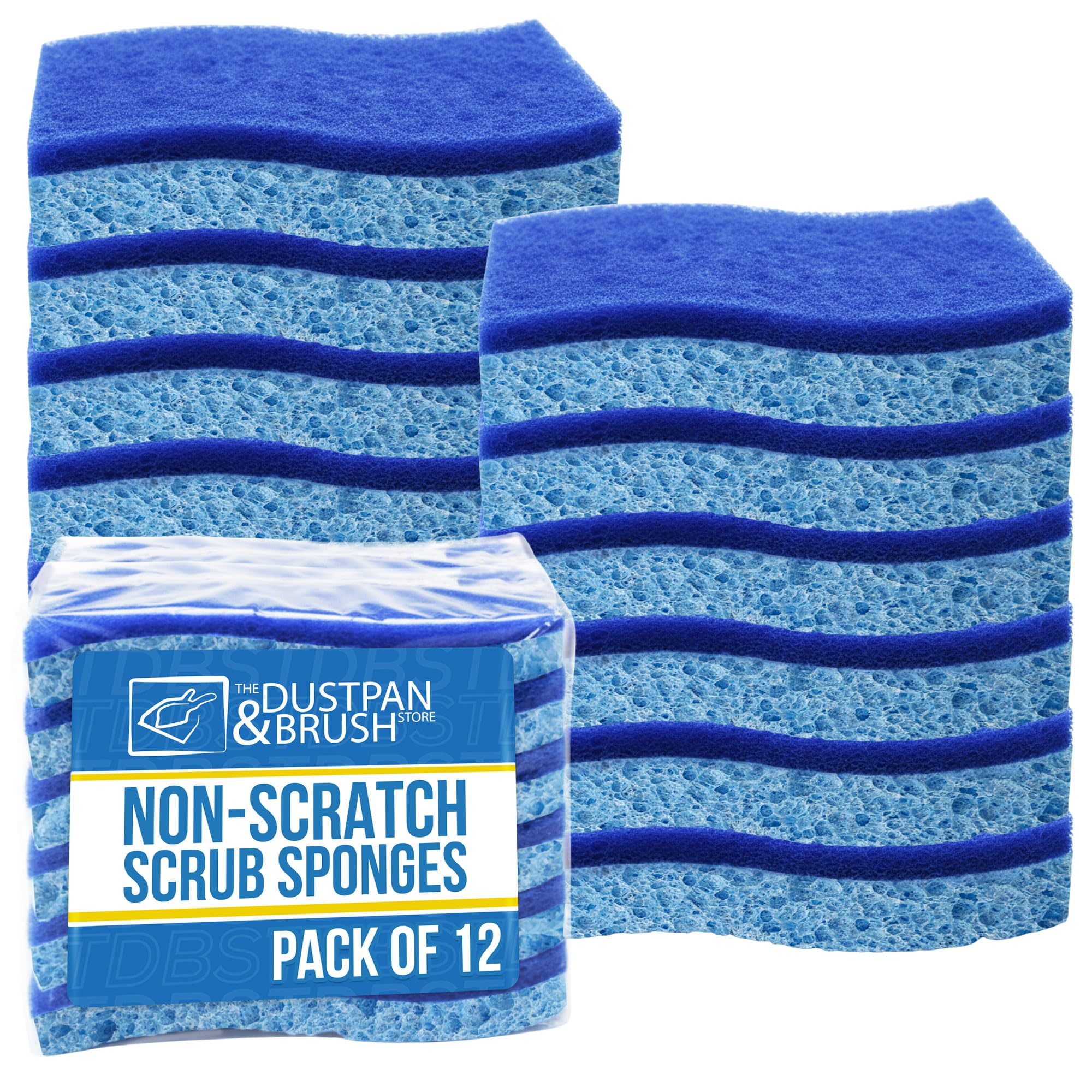 Dishwashing Sponge Scourers - Dual-Sided Cleaning Kitchen Sponge & Non Scratch Scourers - Sponges Washing Up For Dishwashing, Kitchen, Sink, Bathroom (PACK OF 12)