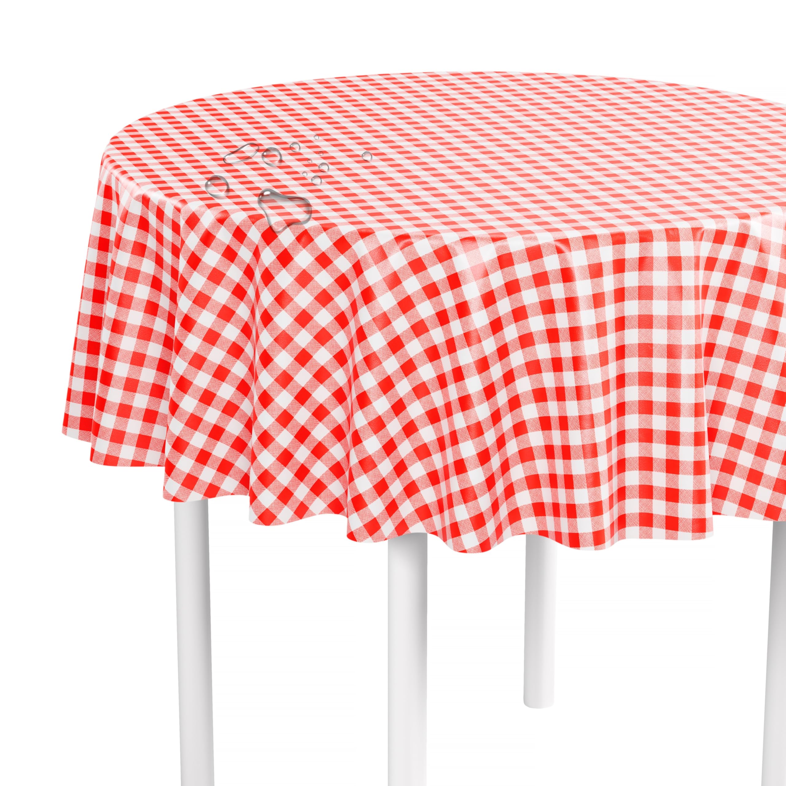 LILENO HOME Mantel Lavable [110 X 140 Cm] En Rojo, Cubre Manteles Para Decoración Mesa Comedor, Tejido De Polipropileno Dobladillo, Impermeable, Con Protección Contra Manchas