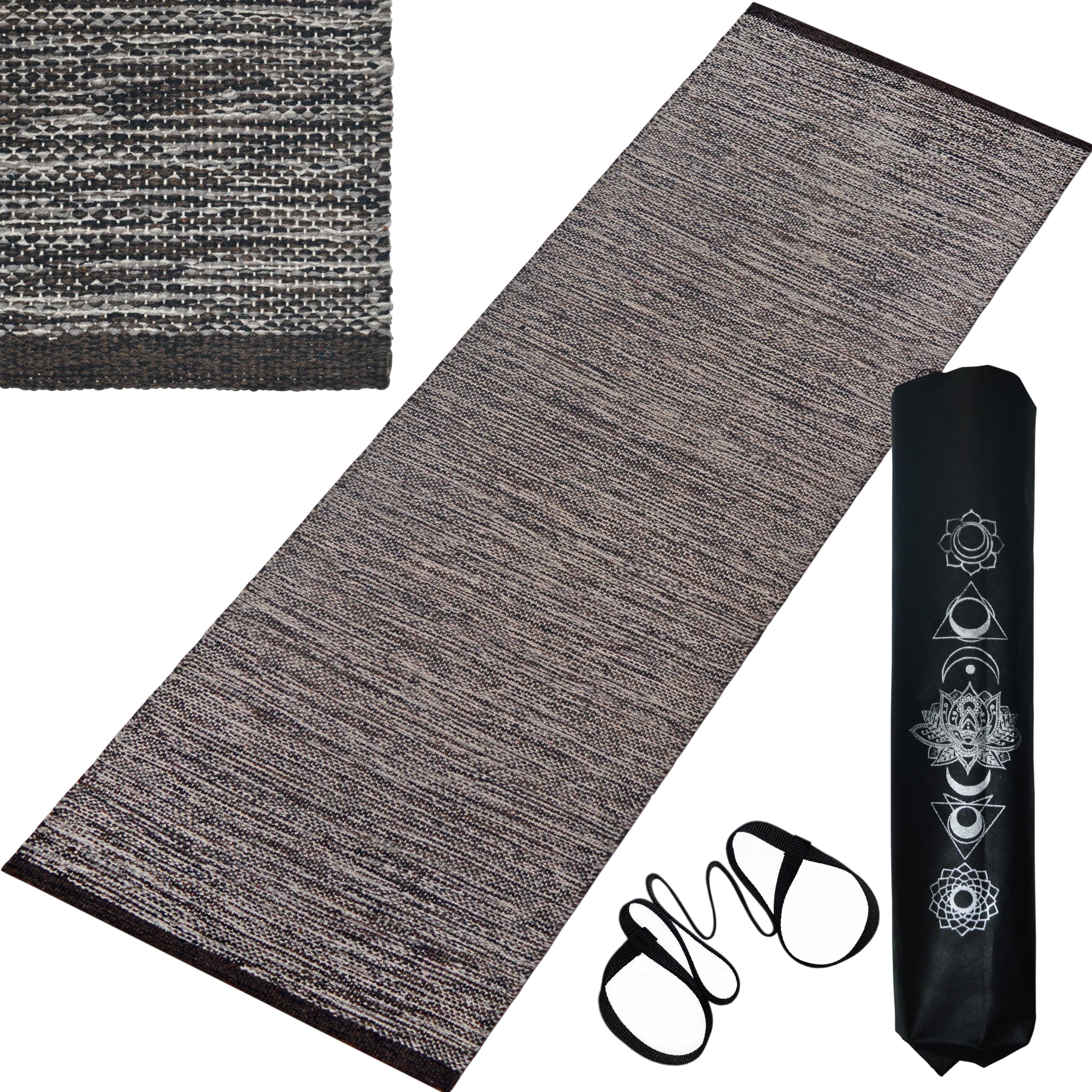House of Handmade™ - Premium Cotton Yoga Mat for Men and Women, 2X6 Feet, 8mm Thickness,with Strong Anti Skid Backing, Best for Yoga, Pilates or Home Workout (CHOCO) (B0CRQF9ZNB) Amazon Price History, Amazon Price Tracker