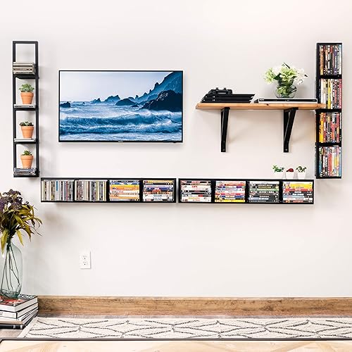 Miniatura 5 de You Have Space CD DVD Storage Shelf for Wall, 34 Inch Cube Storage Media Shelf and Video Game Organizer, Metal Black Wall Shelf
