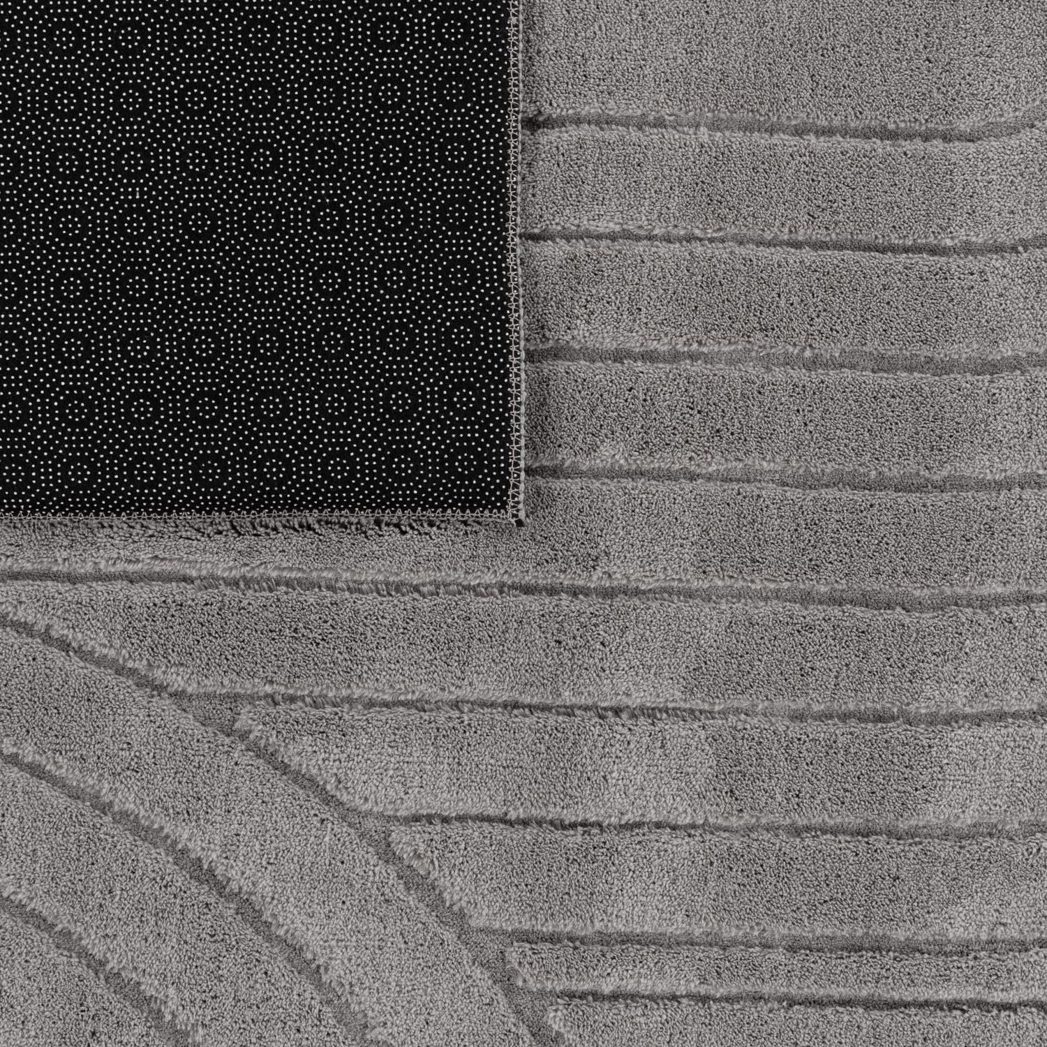 TT Home Alfombra Habitación Salon Pelo Largo Estilo Nordico Abstract Monocromo Lavable, Gris 1, 160x220 cm