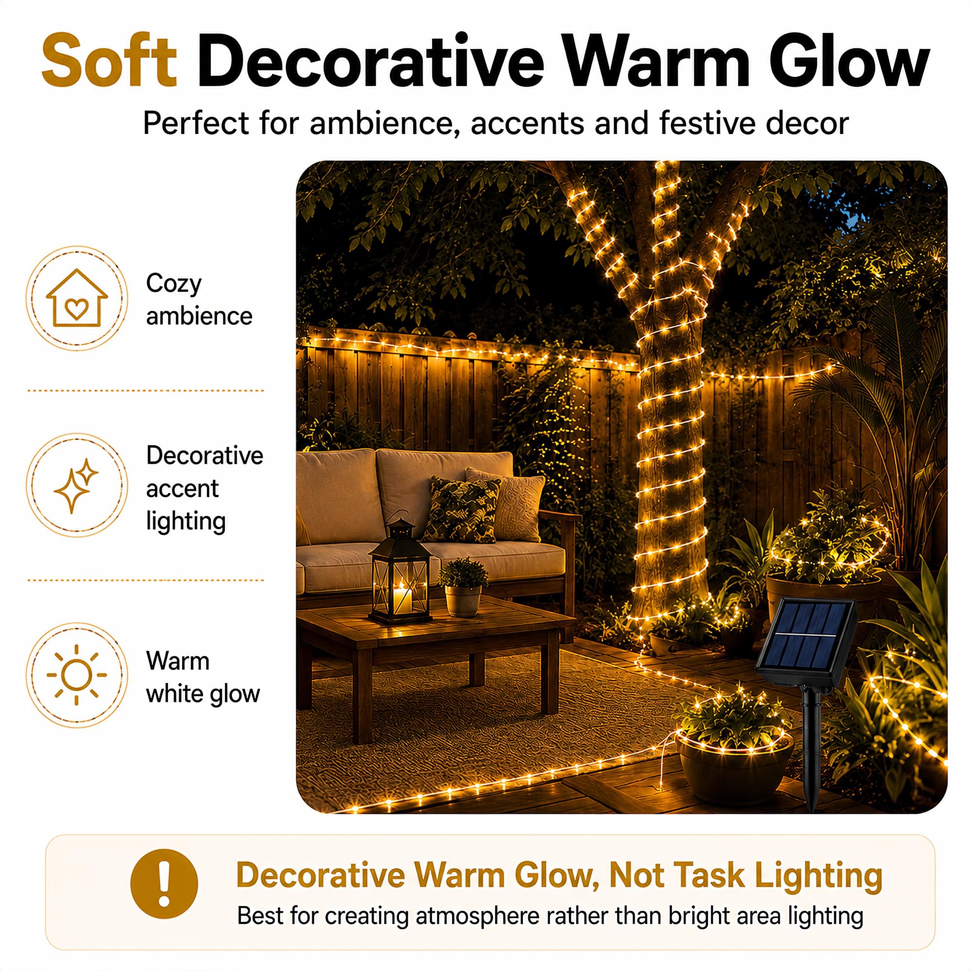 Solar-Lichterkette, 100 LEDs, IP65, wasserdicht, für den Außenbereich, für Party, Garten, Hof, Zuhause, Hochzeit, Weihnachten, Halloween, Urlaub, Baumdekoration, Beleuchtung (3 Stück)