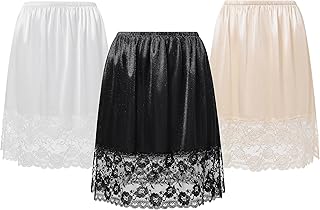 Coucoland Half Slips for Under Dresses - 20" Black White Womens Underskirt Half Slip Women Under Dress Shirt Skirt Extender Price In India