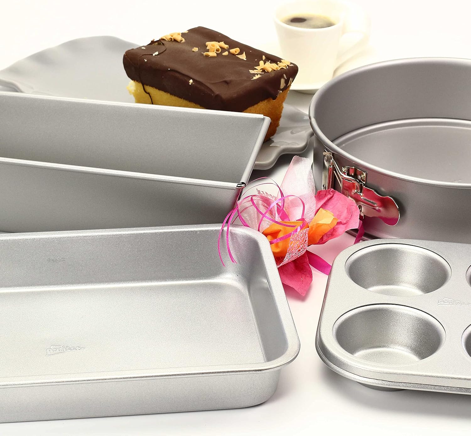 Patisse, non-Stick 4-piece Bakeware set, assorted collection in Gift Box, 11.75" x 15.625", Metallic Gray
