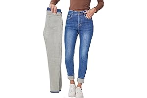 Warmly Fleecelined Denim Jeggings for Women