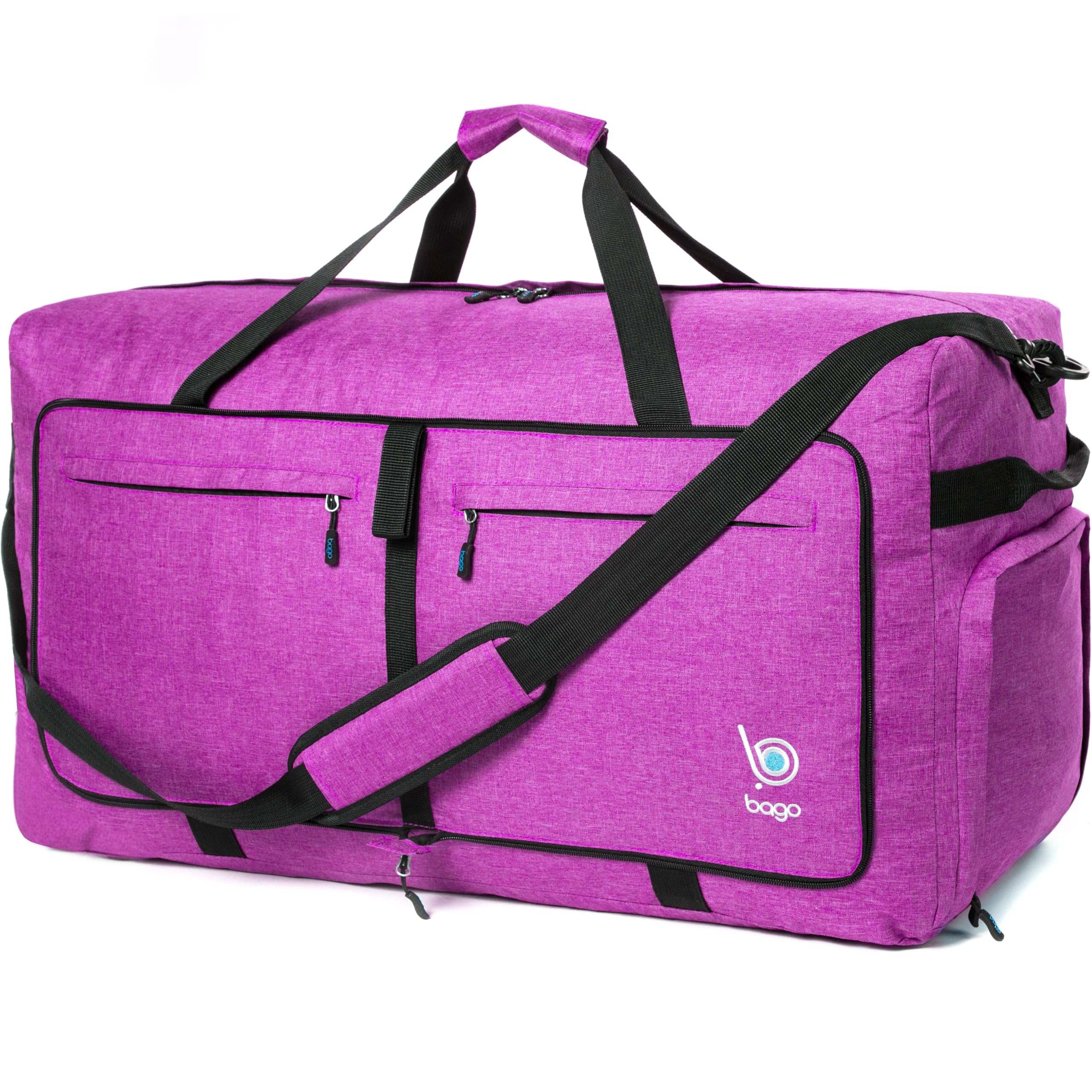 Bago Large Duffle Bag for Travel Women & Men. Durable Lightweight Foldable Travel Duffel Bags For Traveling Women. 100L Packable Duffle Bag with Shoe Compartment Water Repellant, Folding & Collapsible