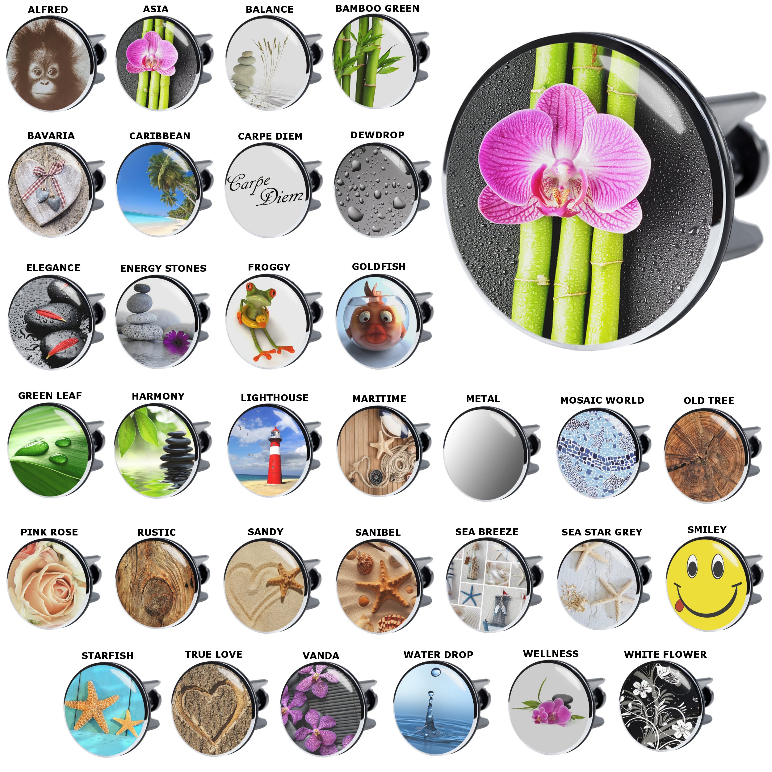 Sanilo XXL Wash Basin Plug, Wide Choice of Beautiful XXL Sink Plugs, It Covers the Whole Plughole (Asia)