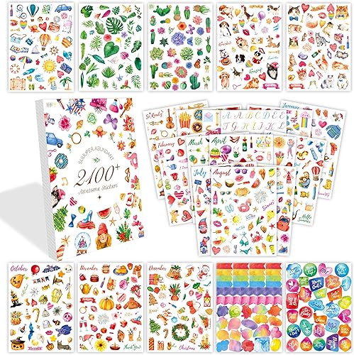 Miniatura 9 de Suuuper - Más de 3750 calcomanías de motivo, más de 1200 diseños bonitos, divertidas calcomanías para manualidades, álbumes de recortes,