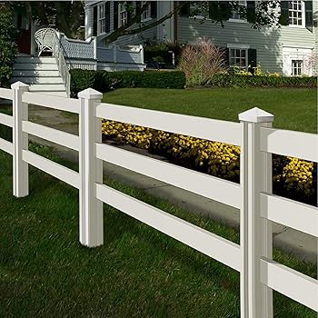 Amazon Com Weatherables 3 Rail Vinyl Fence Panel Kit In White Finish Garden Outdoor
