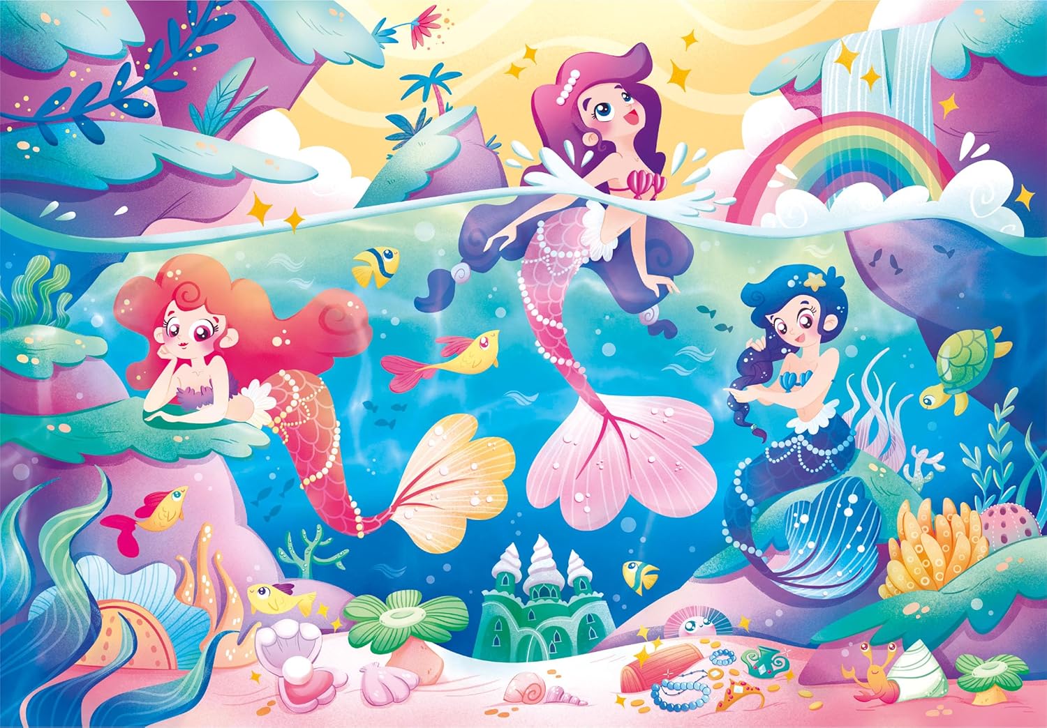 Clementoni - 20149 - Jewels Puzzle for Children-Mermeids-104 Pieces