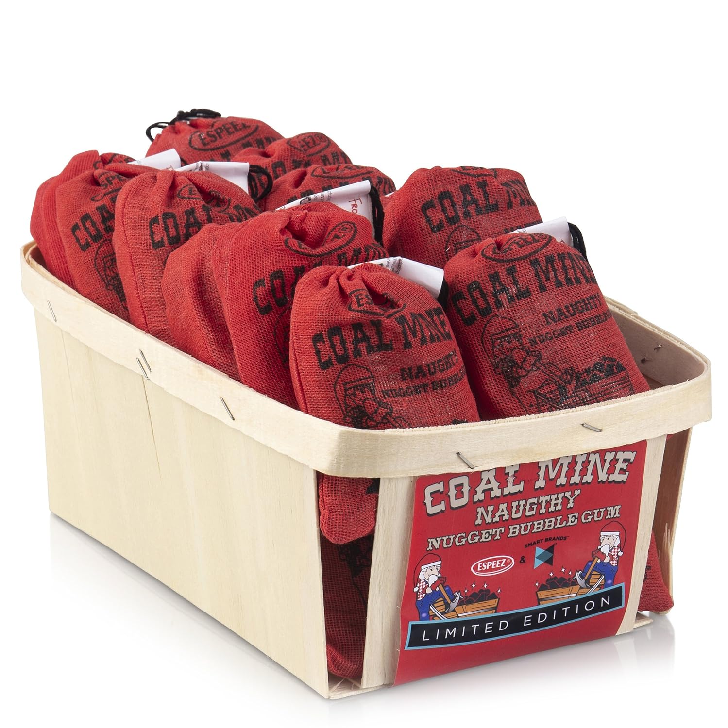 Old Fashioned Bubble Gum Candy: Fruit Flavor Chewing Gum in Individual Drawstring Bags by Espeez - Vintage Bulk Candy Packs for Parties and Special Events - Gold Mine Nugget Gum - 24 Bags