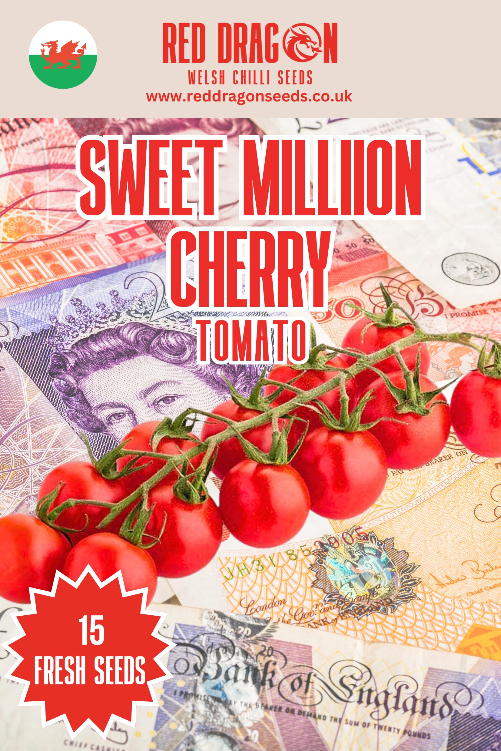 Sweet Million Cherry Tomato Seeds - 15 Fresh Seeds — image 1