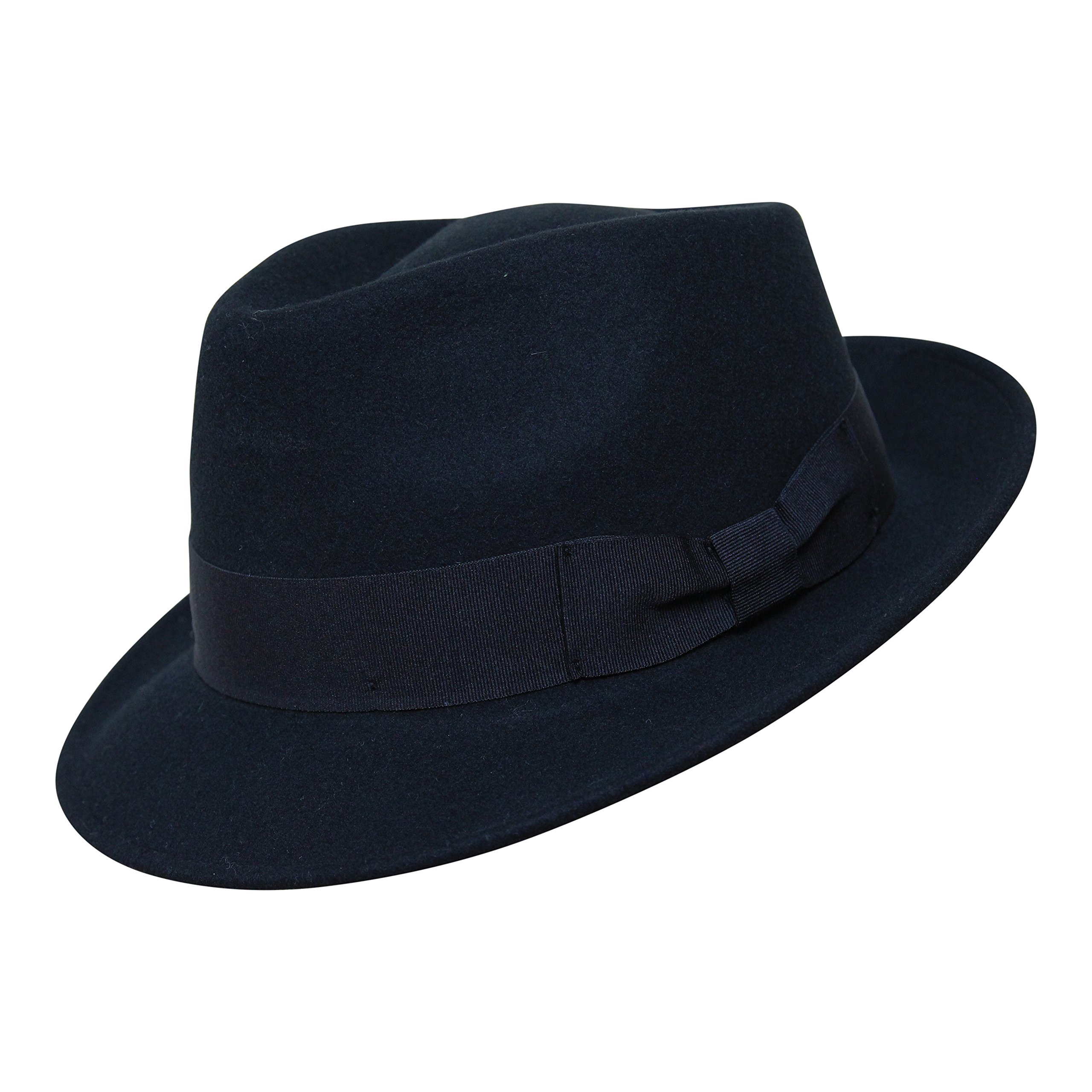 Borges & Scott B&S Premium Doyle- Cappello a Goccia Fedora-100% Feltro di Lana- Ripiegabile in Viaggio- Impermeabile