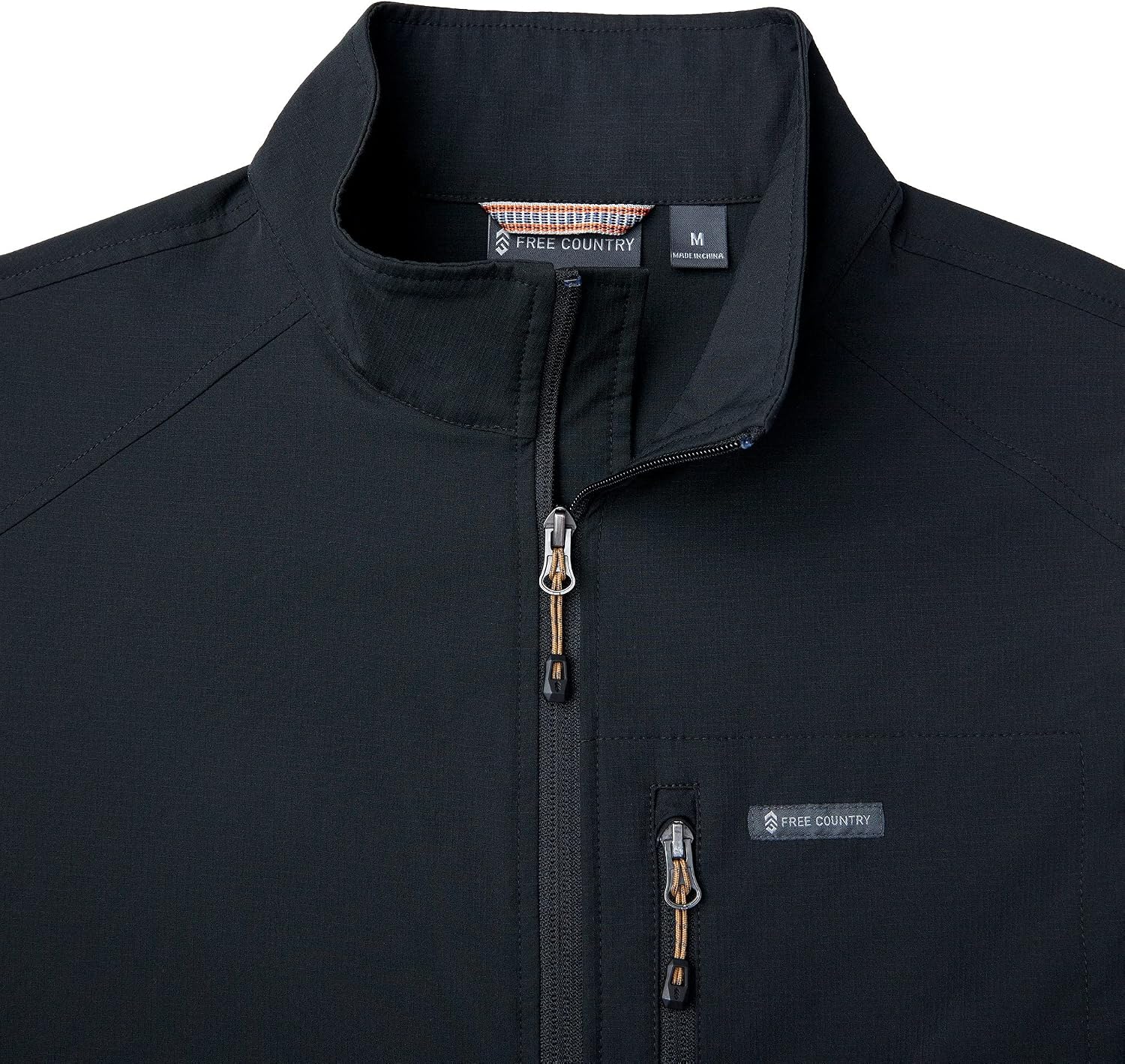 Free Country Mens Vest Fleece Zip Lightweight Jacket with Pockets Sleeveless Outdoor Work Travel Golf Jacket for Men-Rip Stop