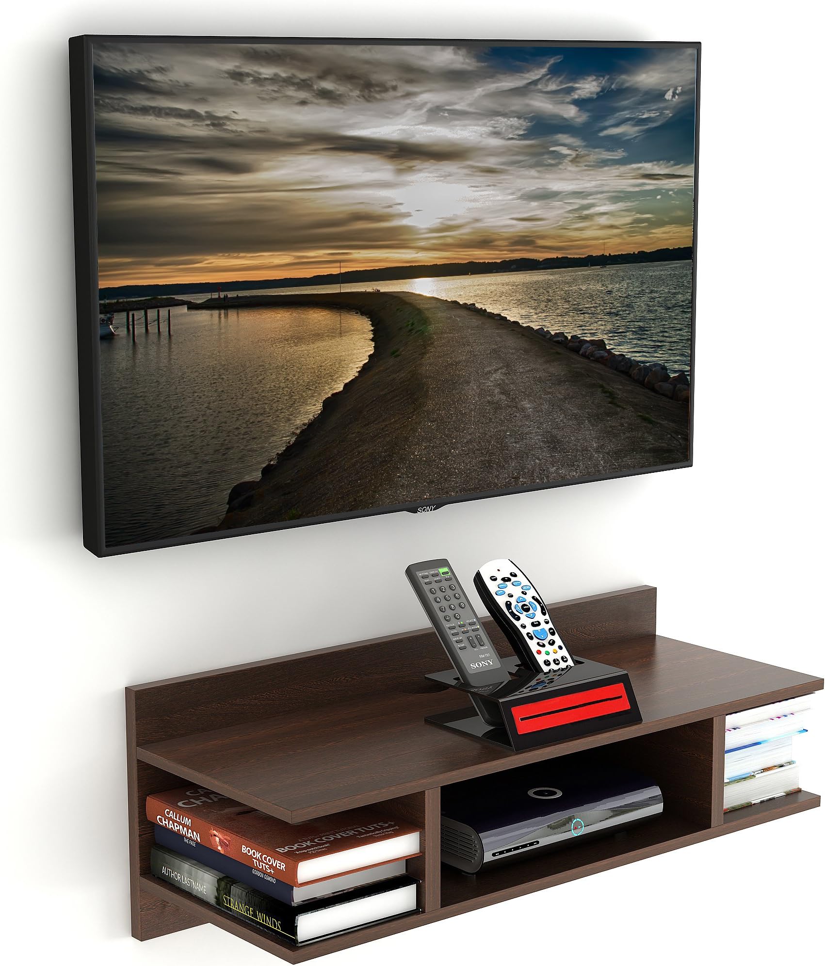Bluewud Coober Engineered Wood Tv Entertainment Wall Unit Wenge, Standard, for Upto 28"