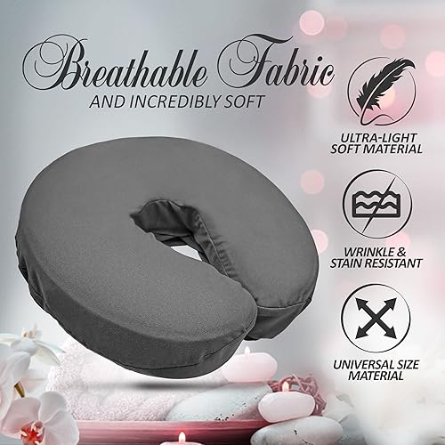 Miniatura 2 de LONDON LINENS Mesas de masaje de microfibra suave y pesada, fundas para cunas faciales, 4 piezas (4, gris)