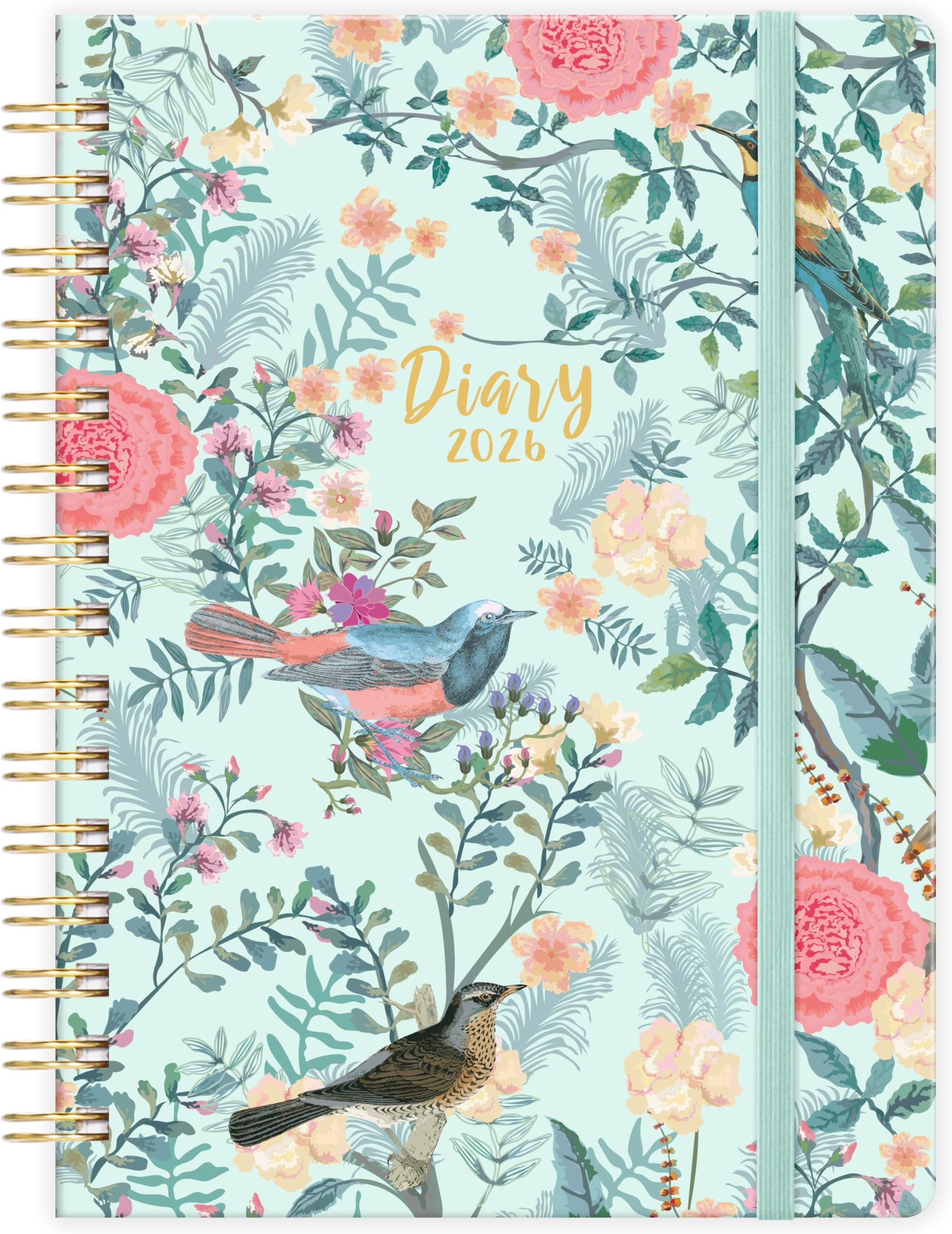Diary 2026 - A5 Diary 2026 Week to View, Jan. 2026 to Dec. 2026, with Twin-Wire Binding, Beautiful Hardcover, Back Pocket, 21.5 x15.5 x1.5 cm