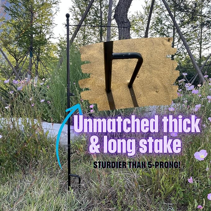 Soporte para Banderas de Jardín LCCBRO 12 x 18 Pulgadas, Negro miniatura 5