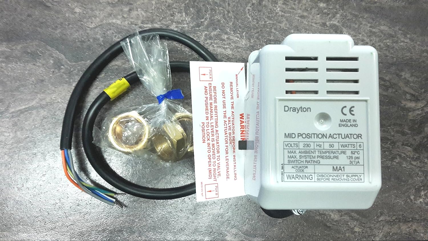 Drayton MA1 22mm 3 Port Mid Position Motorised Valve Drayton Heating Controls Amazon.co.uk