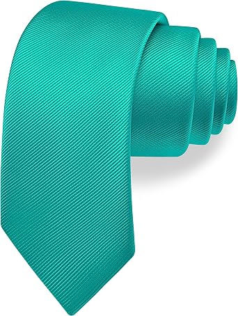 Branduce 2.4"6cm Solid Pure Color Skinny Tie Plain Slim Necktie for Men