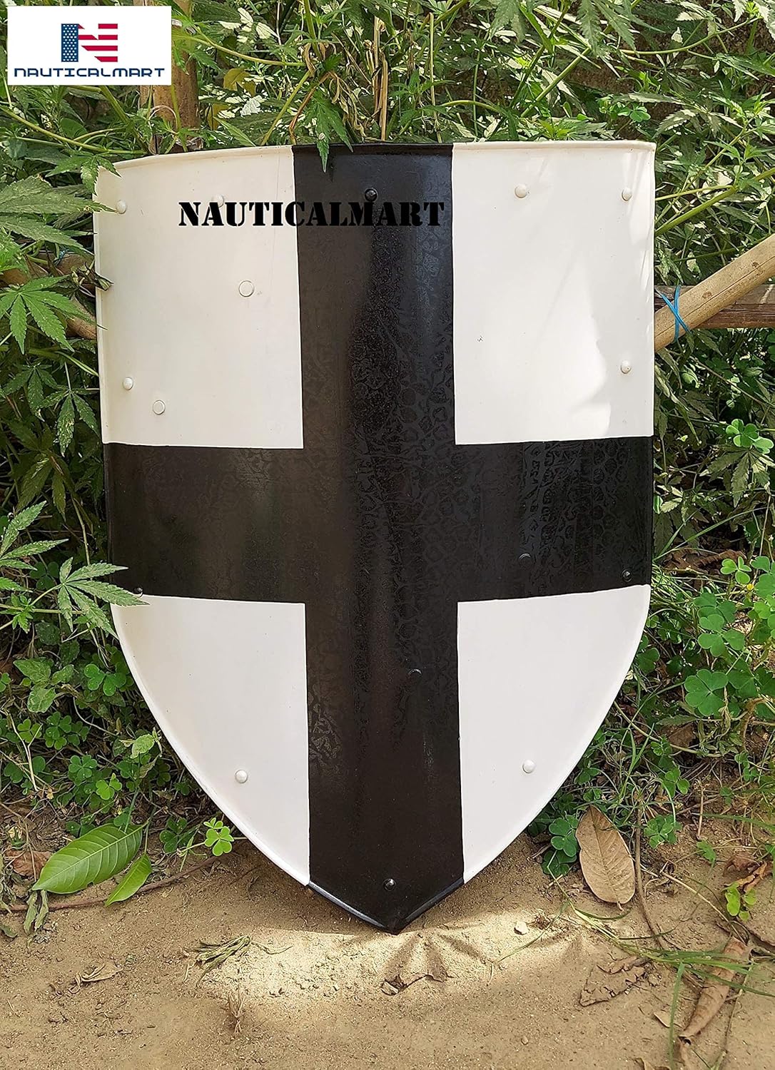 NauticalMart Medieval Cross Shield - Medieval Costume - White - One Size