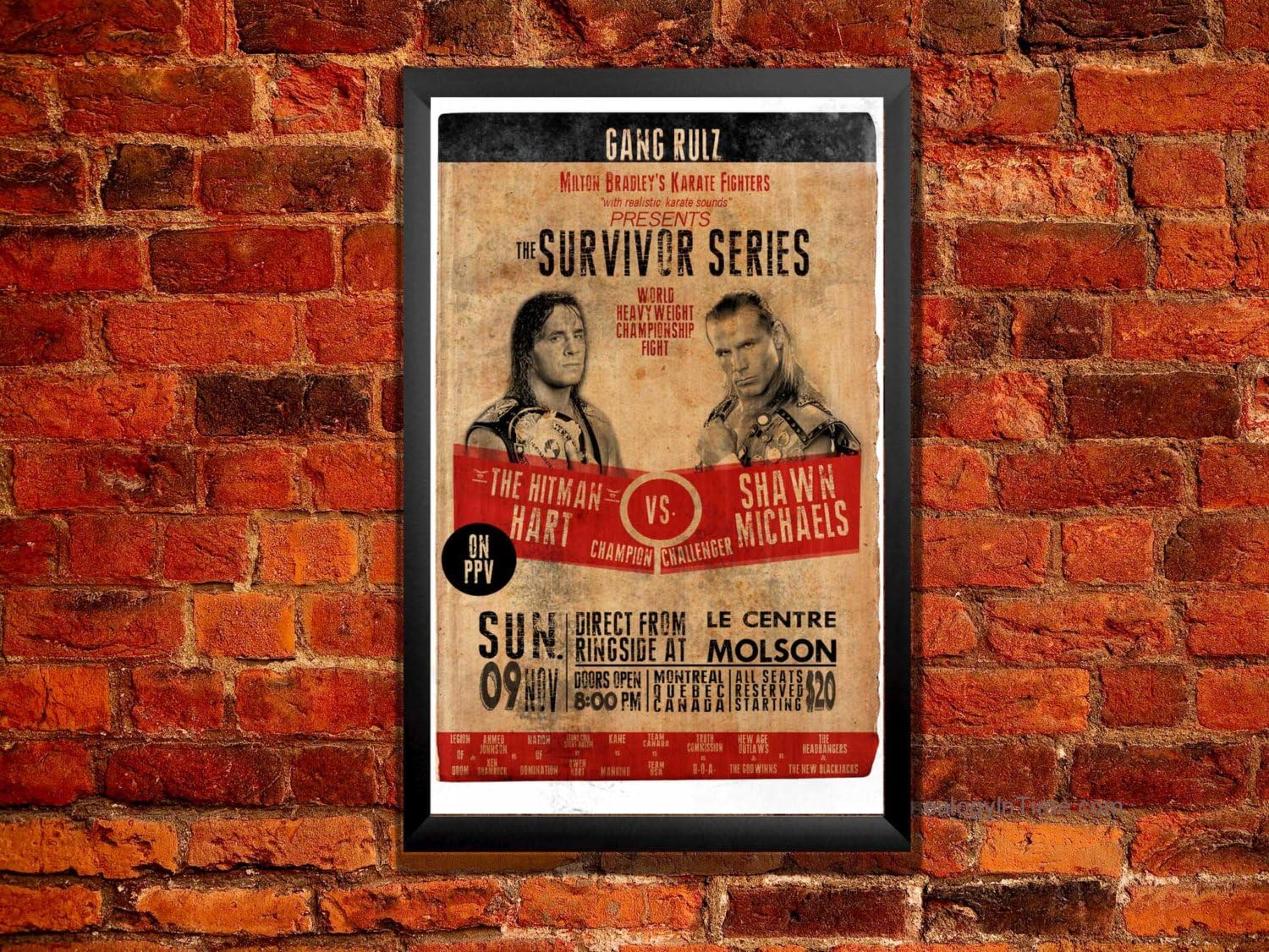 ZanzibarLandBret Hart Vs. Shawn Michaels Survivor Series 1997 - Montreal Screw Job Vintage Poster