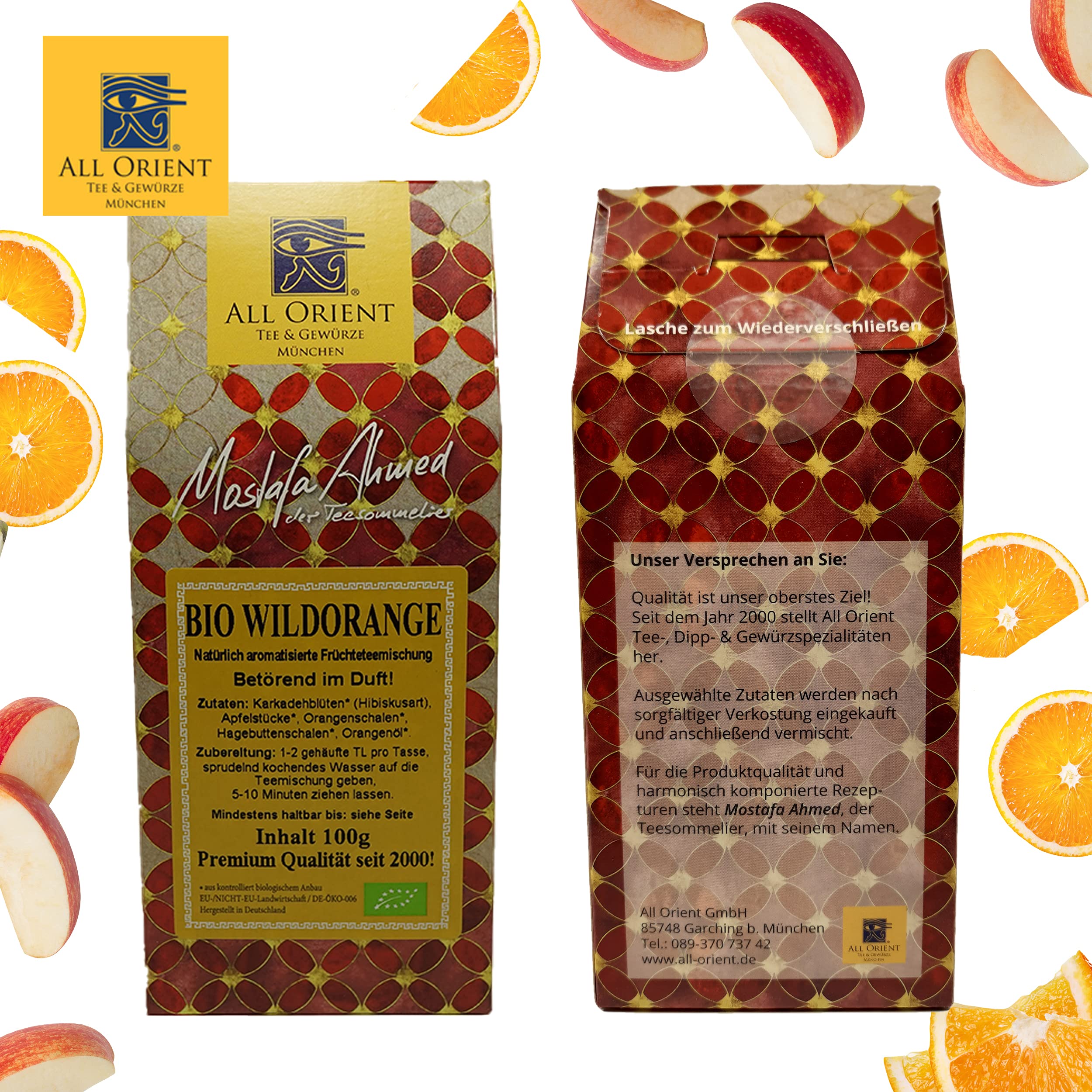 All Orient BIO Wildorange | 3x 100g | Früchtetee lose | heiß & kalt | mit natürlichem BIO Orangenöl | Orangentee | Früchtetee mit Orangengeschmack