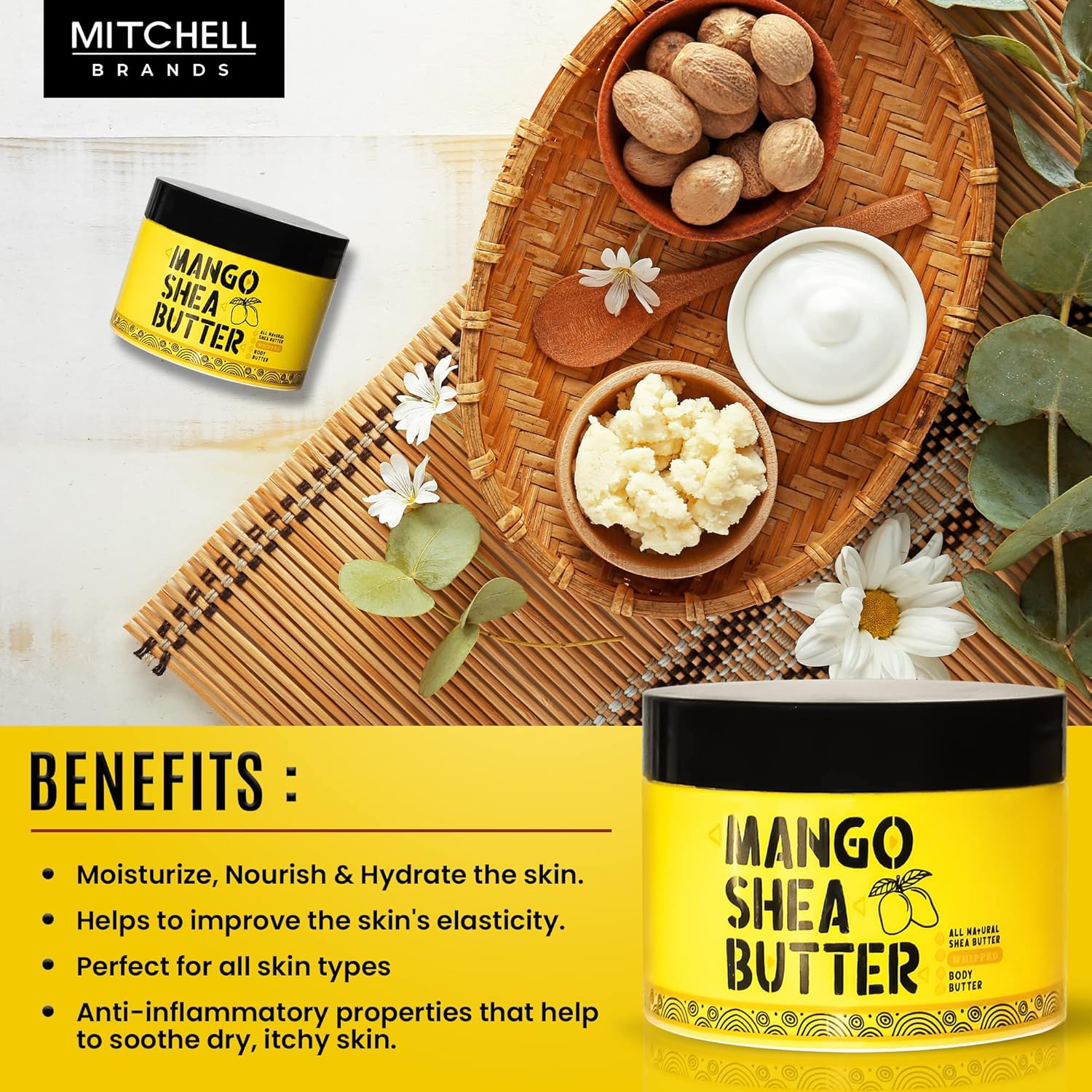 Mango Whipped Shea Body Butter - 10 oz / 300 gr - Effective on Ski