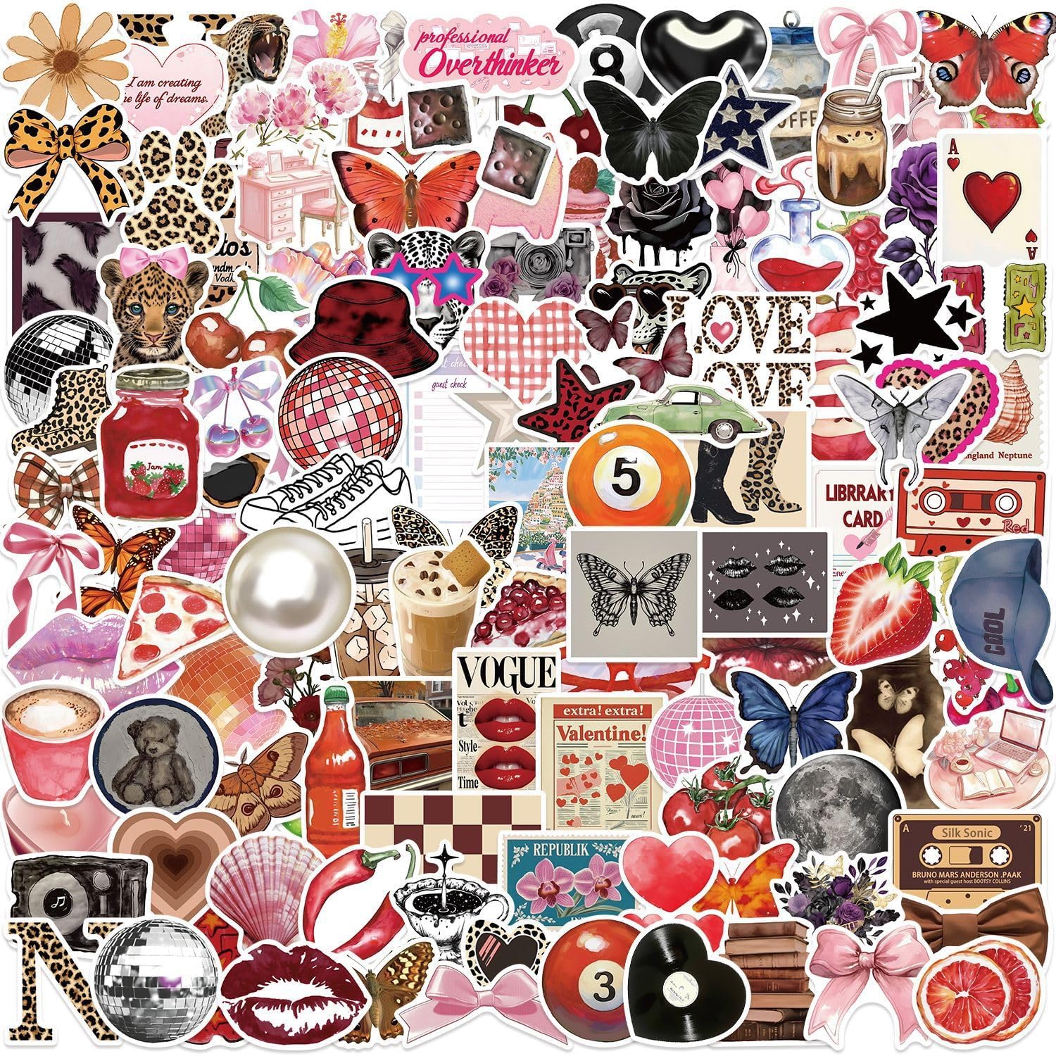 Y2K Downtown Girls Sticker Pack - 200 Waterproof Vinyl Graffiti Stickers, Removable No Residue, for Teens & Adults to Decorate Laptop, Luggage, Skateboard, Guitar, Water Bottle, Personalization