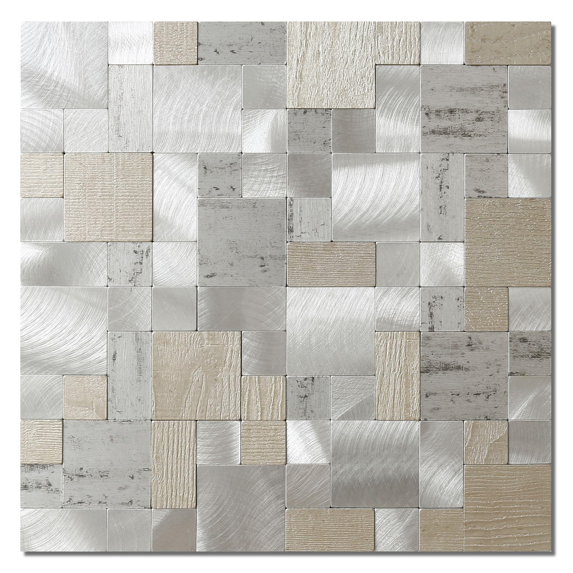 BeNice Self Adhesive Tiles for Kitchen Splashbacks,Stick-on Square Mosaic Stickers 3D Metal Wall Paneles(10sheets,Grey Slate)