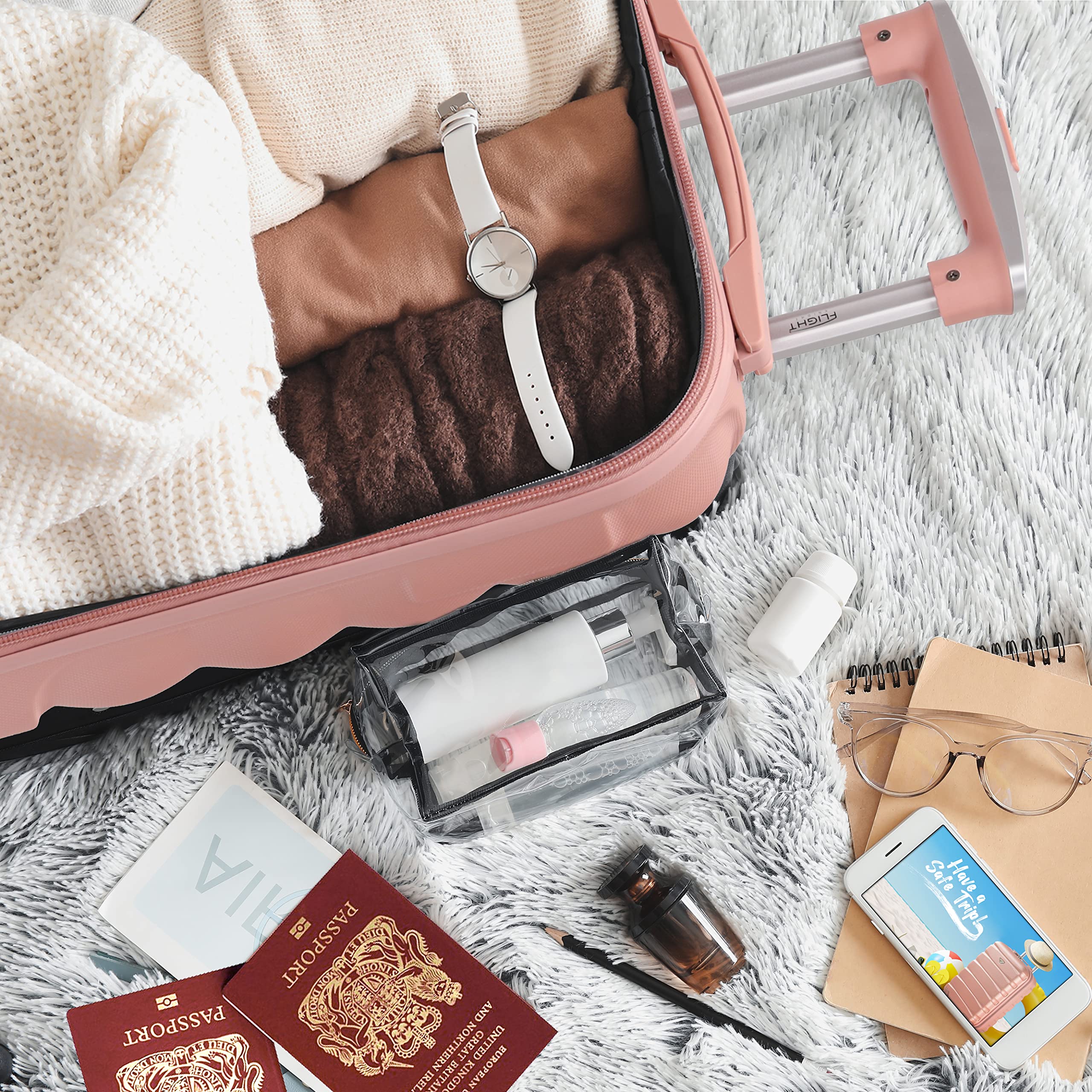 Flight Knight Bubble Suitcase Ryanair easyJet Jet2 Approved 8 Wheel Hardcase Suitcases Cabin or Medium & Large Check-in Sizes